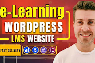 build wordpress lms website, elearning website design with learndash, tutor lms