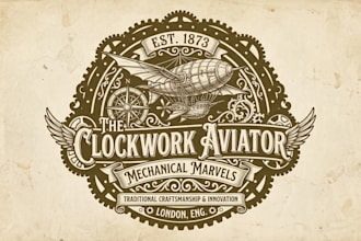 design awesome steampunk and vintage logo