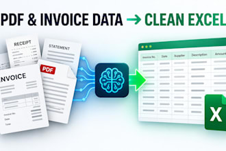 extract data from invoices receipts and pdfs into excel