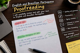 proofread and edit brazilian portuguese texts