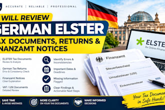 review german elster tax documents, returns and finanzamt notices