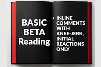 beta read your novel with inline comments only no report