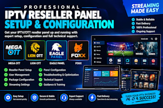 setup premium reseller panel system with mega ott, lion ott, eagle panel, foxx