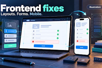 fix responsive layouts and build HTML CSS javascript forms