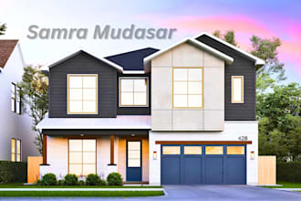 create photorealistic 3d exterior rendering for you house or villa