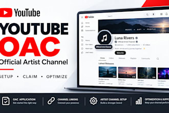 set up and apply for your youtube official artist channel oac