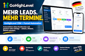 deutsch dsgvo gohighlevel funnel dach terminbuchung crm coach solar handewerker