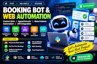 do web automation appointment booking bot resy bot opentable bot reservation bot