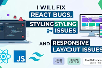 fix react bugs, styling issues, and responsive layout issues