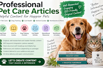 ghostwrite pet care ebook dog training cat health animal guide workbook