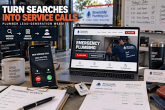 build plumber lead generation website wordpress for more calls,quote request