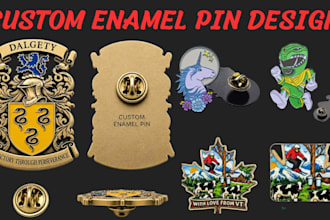 design custom hard or soft enamel pin lapel pin logo badges vector artwork