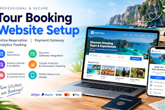 setup online reservation payment gateway analytics tracking tour booking website