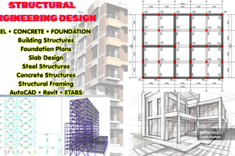 design building structures foundation slabs steel concrete autocad revit etabs