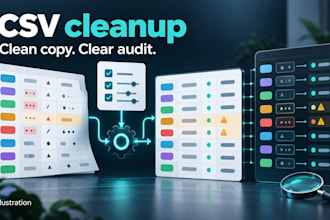 clean selected CSV fields and flag duplicates with an audit report