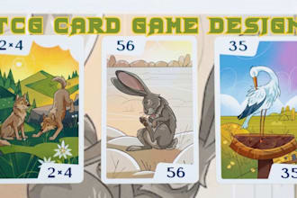 design custom game card, board game card, card template and card game assets