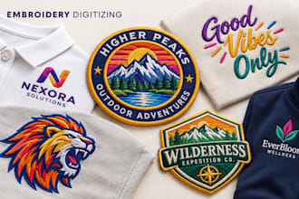 do embroidery digitizing, logo digitizing, dst, pes, jef files