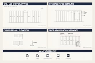 create cold formed steel cfs lgs framing shop drawings