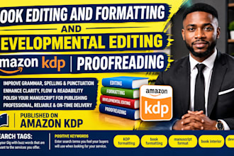 book editing and formatting developmental editing amazon kdp proofreading