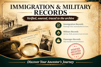 trace your ancestors immigration,military or ship passenger records