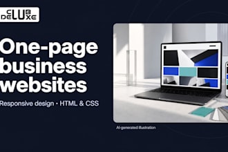 build a responsive one page HTML CSS website for your small business