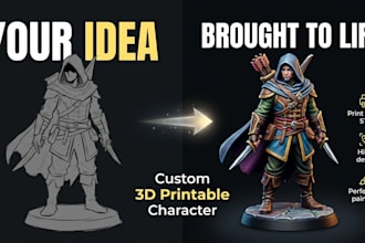 create custom 3d printable character from your idea for tabletop