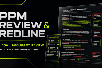 review and redline your private placement memorandum for legal accuracy