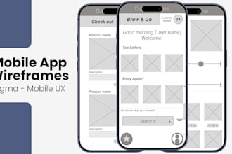 design clean mobile app wireframes in figma