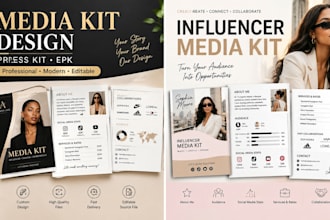 design a professional media kit press kit epk for influencers bloggers