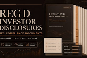 prepare investor disclosure documents for your reg d raise and sec compliance