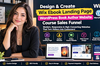 design wix ebook landing page wordpress book author website course sales funnel