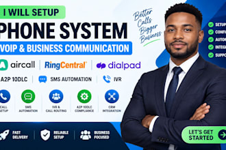 setup phone system voip aircall ivr ringcentra a2p 10dlc dialpad sms automation