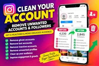 remove instagram ghost followers, bot inactive accounts and clean your profile