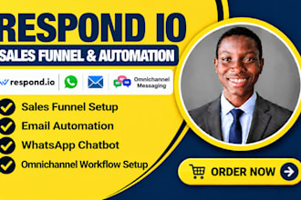 build respondio sales funnel and email automation