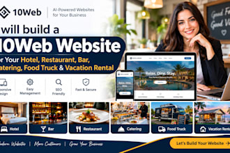 build bar hotel catering food truck restaurant 10web vacation rental website