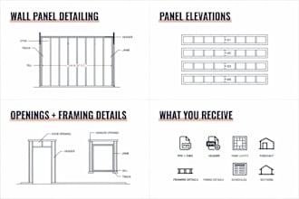 create cfs lgs wall panel and framing shop drawings