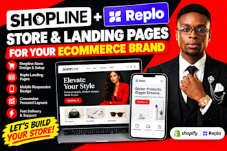 design a shopline store and replo landing page for your ecommerce brand