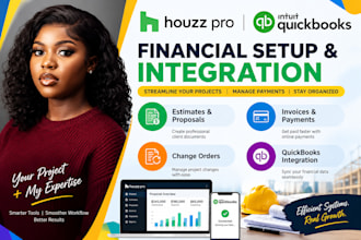 setup houzz pro estimates, contracts, invoices, payments quickbooks integration