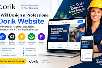 design plumber roofing electrician construction cleaning dorik service website