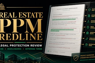 review and redline your real estate syndication ppm for legal protection