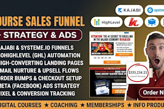 build sales funnel strategy for kajabi systeme kit teachable karta course