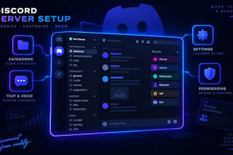 set up your discord server with channels roles and bots