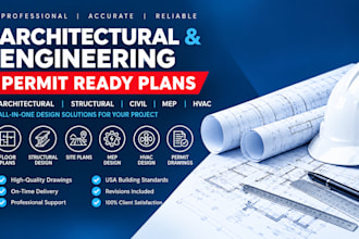 design full site plan grading drainage mep and engineer sealed reports permit