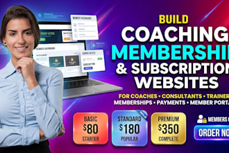 build a coaching wordpress membership and subscription website