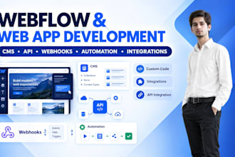 build any webflow website or web app with custom integrations