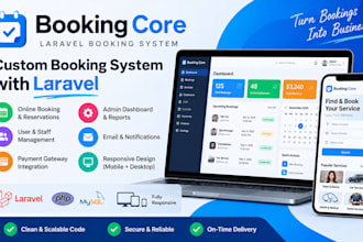 develop a custom booking system with laravel