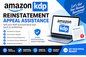 help with amazon KDP account reinstatement appeal