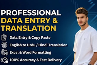 do fast data entry copy paste work and accurate translation