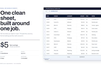 create a custom excel or google sheets spreadsheet