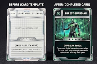 resize cards, create print ready templates and design card game box packaging